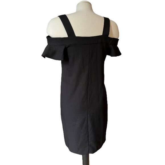 Banana Republic Open Shoulder Black Dress Sz 2 (XS) Womens Classic Little Black - Picture 6 of 10